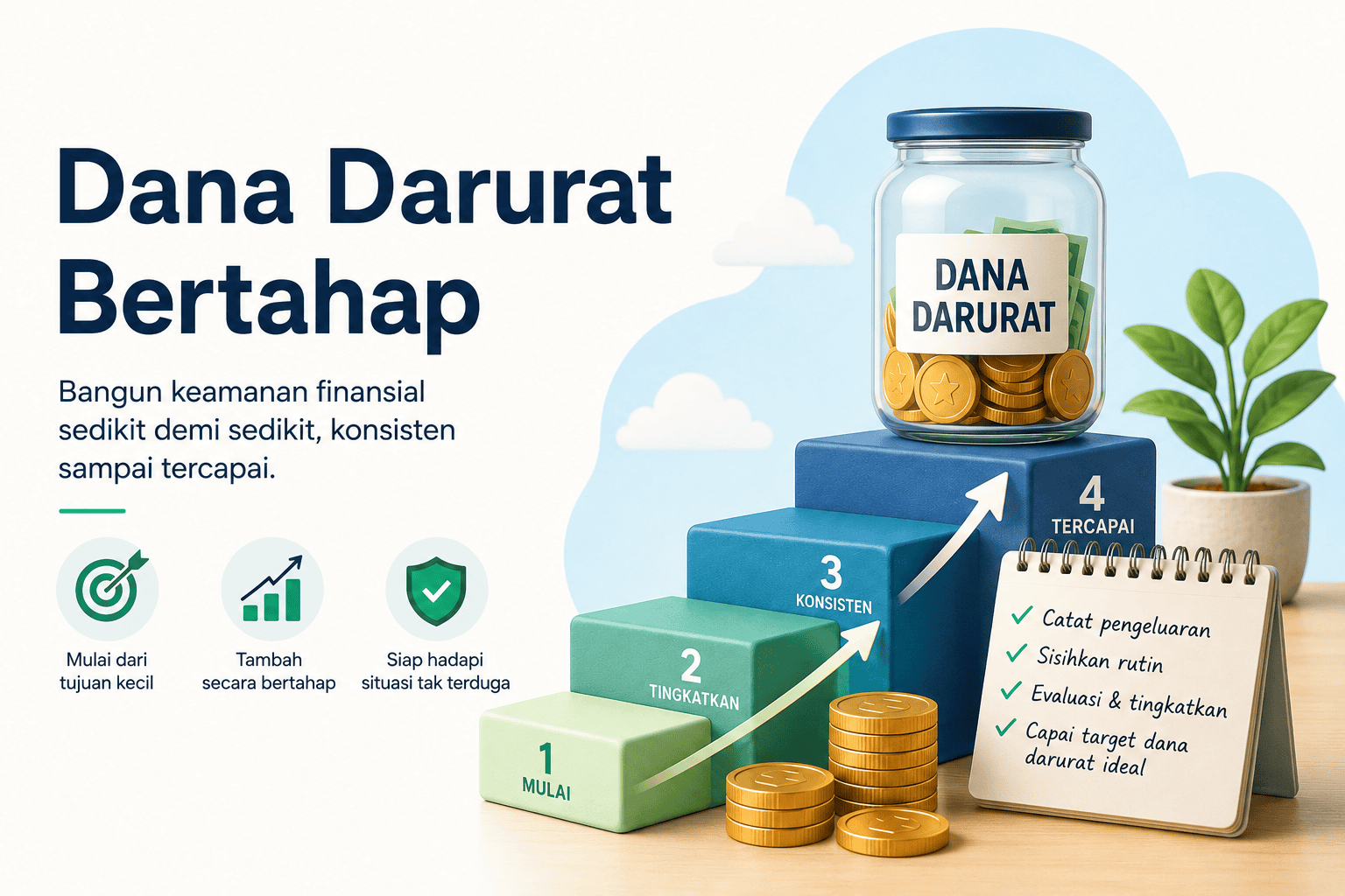 Dana darurat tidak harus terkumpul sekaligus